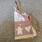 Grandma Gingerbread Apron Bib Red Cotton One Size Vintage Cottagecore Handmade
