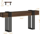 71 Inch Long Console Table  Extra Thick Industrial Sofa Table Behind The Couch R