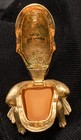Estee Lauder Limited Edition Solid Perfume Frog Compact W gold Plate   Enamel