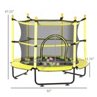 4 6ft Trampoline For Kids With Safety Enclosure  Sea Ball Toys  Yellow