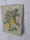 Vintage Sand   finish Pear Wall Plaque     Rustic Fruit Kitchen Decor