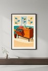      Mid-century Modern Bar Poster - 24x36    Vintage Style Print - 1950s Retro