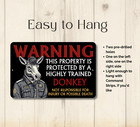 Donkey Security Sign Property Protected Guard Yard Warning Metal Tin Outdoor