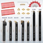 Indexable Lathe Turning Tool 21pcs Kit 1 2   12mm Shank 7 Pcs Metal Lathe Tool H