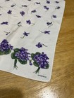 Vintage Kreier Linen Tea Towel Violet Purple Flowers Wall Hanging 16x11 1 2 