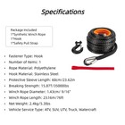 9 16 x76  Synthetic Winch Rope 35k Lbs W  Hook Pull Strap Offroad Truck Atv Suv