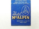  Mcalpin New York Hotel Blue Vintage Matchbook Cover