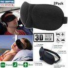 2 Pack Travel 3d Eye Mask Sleep Soft Padded Shade Cover Rest Relax Blindfold Usa