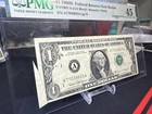  1 Federal Reserve Bank Note - 1969d - Error Note - Pmg 45 - Cutting Error