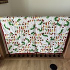 Handmade Very Hungry Caterpillar Quilt Blanket White Maroon 65x47 100  Cotton