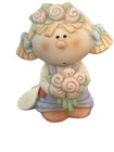 Vintage Bumpkins Fabrizio George Ceramic Figurine Flower Girl By Fabrizio