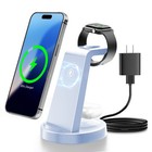 3in1 15w Fast Wireless Charger Dock Station For Apple Watch Air Pods Iphone 17e
