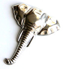 Taxco Mexico Sterling Silver 925 Elephant Head Figural Brooch Pendant 3    16gr