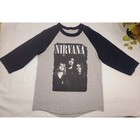 Nirvana T-shirt 3 4 Sleeve Baseball Raglan Kurt Cobain Band Tubular Adult Size