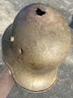 Wwi Original German M16 Bullet Hole Battle Damage Helmet Vet Souvenir       