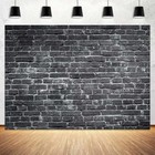 7x5ft Brick Wall Photography Backdrop Vintage Stone Brick Backdrop 7x5ft Black