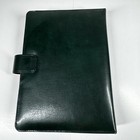 Vintage Greenleather 6 Ring Binder Day Planner W snap Closure 7   x9   