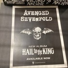Avenged Sevenfold Hail To King Ltd Ed New Rare Tour Poster  Metalcore Hard Rock