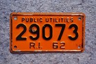 1962 Rhode Island Public Utilities License Plate