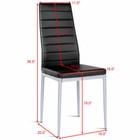 Set Of 4 Pvc Leather Dining Side Chairs Elegant Design Home Furniture Black New