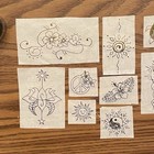 Handmade Henna Temporary Tattoo Stencils Assorted Floral Sun Tropical Designs