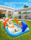 Evajoy Ej-hf022 Inflatable Play Center Kiddie Pool W slide   Sprinkler 95x75x40
