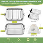 Stainless Steel Bento Box 29oz  850ml  Lunch Container With Lids And 2 Removable