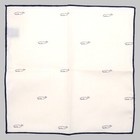 Mens Linen Whale Print Handkerchief Pocket Square Cream Navy Border Hanky 9 5 