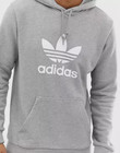 New Men s Adidas Originals Trefoil Hoodie  size 2xl   dt7963 Gray