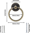 12 Pcs Antique Round Ring Drawer Pulls  Bronze   Vintage Cabinet Drop Ring Knob