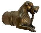 Antique Cast Brass Lion Palki Handle Finial Palanquin Litter 1700-1800s Rare Htf