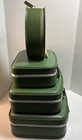 Vintage 1970s Gateway Luggage 4 Pc Hard Suitcase Set Avocado Green Retro Classic