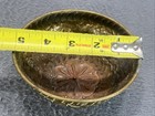 Vintage Islamic Arabic Middle Eastern Etched Brass Bowl Floral 5    Wide 2    Deep
