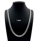 Mens 7 5mm Real 925 Solid Sterling Silver Miami Cuban Link Chain Necklace Unisex