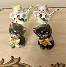 Lot Of Four Vintage Cat kitten Salt And Pepper Shakers Made In Japan - Retro
