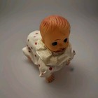 Vintage Wind-up Celluloid Crawling Baby Doll Made In Occupied Japan 4 Inches