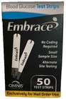 Embrace Blood Glucose Test Strips 100 Ct   Exp 10 2026