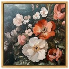 Petals In Abundance Canvas Floral Art  16 X 16 17l  X 17w  Gold Frame Floating