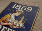 1900 s Original Steel 1869 Coffee Sign Store Display Metal  vintage 