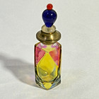 Vintage Stained Glass Geometric Perfume Bottle 4    Art Glass Decorative