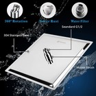  Rain Shower Head With Goose Neck Curve Arm  All Metal Waterfall Rainfall 