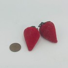 Vintage Made In Japan Velvet Strawberry Pin Cushions Sewing Cottagecore