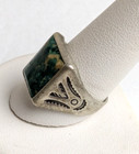 Vtg 1940s Bell Trading Post Sterling Silver Turquoise Ring Harvey Era Sz 11 5