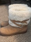 G By Guess Ggazzie Fabric Ankle Tan Faux Fur Boots Us Size 7m