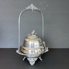 Rare Simpson Hall  Miller    Co Victorian Quadruple Silver Plate Butter Dish 