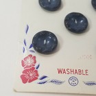 Vintage Lansing Two Holes Flat Buttons New Old Stock Blue Embossed Small Set