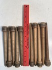 Wood Bobbins Spools Industrial Style Spindles 8  And 8 75  Wooden Quills Lot-10