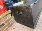 Old Antique Pine Chest  Vintage Wooden Storage Trunk  Blanket Box  Coffee Table 