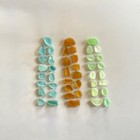 Genuine Beach Sea Glass Aqua Golden Yellow Uv Glass Surf-tumbled Mendocino Ca