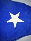 Vtg Blue White Star Nautical Burgee Pennant Flag W Wooden Staff Maritime Decor